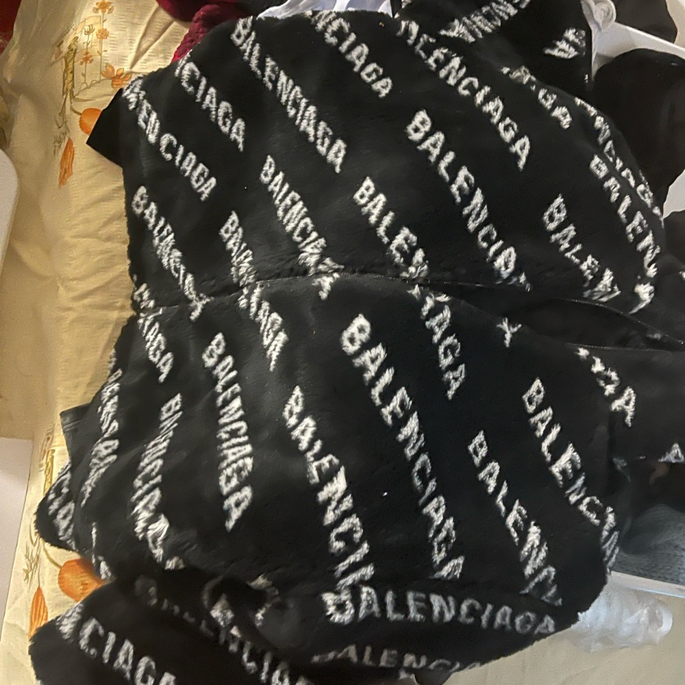 Balenciaga Monochrome Logo Print Jacket